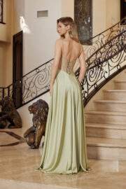 A-LINE BONED CORSET TWIST FRONT SWEETHEART NECKLINE LEG SLIT - Image 5