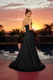 FITTED STRETCH SATIN SWEETHEART NECKLINE ILLUSION BODICE WITH APPLIQUE - Image 3