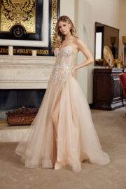 LONG A LINE GOWN SWEETHEART BUSTLINE WITH SPAGHETTI STRAPS - Image 6