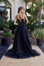 FIT AND FLARE LONG GOWN SEMI SWEETHEART PLUNGING NECKLINE - Image 4