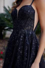 FIT AND FLARE LONG GOWN SEMI SWEETHEART PLUNGING NECKLINE - Image 5
