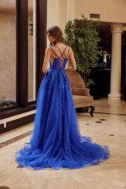 FIT AND FLARE LONG GOWN SEMI SWEETHEART PLUNGING NECKLINE - Image 7