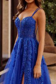 FIT AND FLARE LONG GOWN SEMI SWEETHEART PLUNGING NECKLINE - Image 8