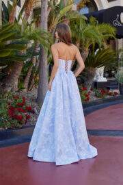 LONG BALL GOWN IN A JACQUARD MATERIAL WITH A SWEETHEART BUST - Image 3
