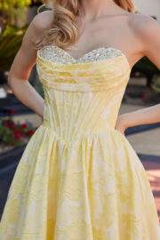 LONG BALL GOWN IN A JACQUARD MATERIAL WITH A SWEETHEART BUST - Image 9