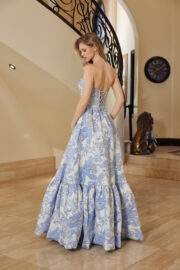 BALL GOWN DRESS JACQUARD MATERIAL WITH A SEMI-SWEETHEART BUST - Image 2