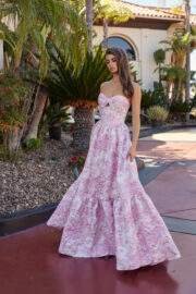 BALL GOWN DRESS JACQUARD MATERIAL WITH A SEMI-SWEETHEART BUST - Image 7