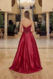 A LINE SHINY SATIN MATERIAL STRAPLESS SWEETHEART - Image 7