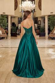 A LINE SHINY SATIN MATERIAL STRAPLESS SWEETHEART - Image 2