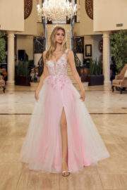 FULL FLOWER EMBROIDERED BODICE A LINE TULLE MATERIAL - Image 9