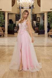 FULL FLOWER EMBROIDERED BODICE A LINE TULLE MATERIAL - Image 8