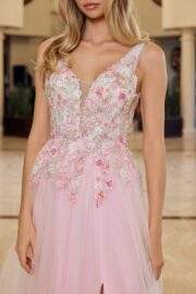 FULL FLOWER EMBROIDERED BODICE A LINE TULLE MATERIAL - Image 6