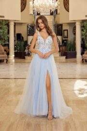 FULL FLOWER EMBROIDERED BODICE A LINE TULLE MATERIAL - Image 5