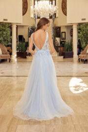 FULL FLOWER EMBROIDERED BODICE A LINE TULLE MATERIAL - Image 2