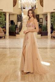 STRAPLESS TULLE BALL GOWN WITH FLORAL SEQUINED EMBROIDERY - Image 6