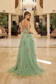 STRAPLESS TULLE BALL GOWN WITH FLORAL SEQUINED EMBROIDERY - Image 2