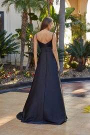 LONG SATIN ALINE DRESS WITH A SWEETHEART BEADED BUSTLINE - Image 6