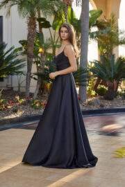 LONG SATIN ALINE DRESS WITH A SWEETHEART BEADED BUSTLINE - Image 8