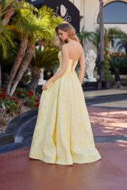LONG BALL GOWN IN A JACQUARD MATERIAL WITH A SWEETHEART BUST - Image 7