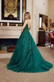 BALL GOWN with A STRAIGHT ACROSS BUSTLINE SPAGHETTI STRAPS - Image 4