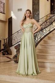 A-LINE BONED CORSET TWIST FRONT SWEETHEART NECKLINE LEG SLIT - Image 7