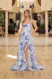 STRAPLESS RUFFLE A LINE GOWN WITH BEADED SWEETHEART NECKLINE - Image 9
