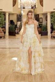 STRAPLESS RUFFLE A LINE GOWN WITH BEADED SWEETHEART NECKLINE - Image 6