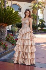SHINY ORGANZA SCOOP BUSTLINE FULLY SEQUINED BODICE - Image 7