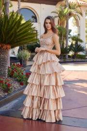 SHINY ORGANZA SCOOP BUSTLINE FULLY SEQUINED BODICE - Image 6