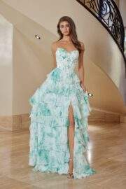 CHIFON STRAPLESS MULTILAYERED SKIRT SWEETHEART - Image 8