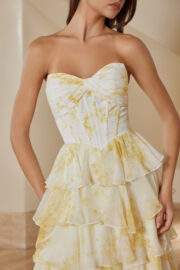 CHIFON STRAPLESS MULTILAYERED SKIRT SWEETHEART - Image 3