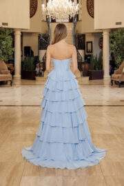 MULTILAYERED LONG BALL GOWN SEQUINED BUSTLINE - Image 2