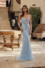PEAKED NECKLINE WOVEN ALL OVER BEADED EMBELLISHMENTS FITTED - Image 7