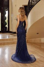 SCOOP NECKLINE BONED BODICE FULLY BEADED WOVEN EMBELLISHMENT - Image 6