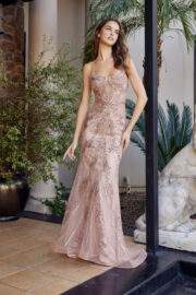SCOOP NECKLINE BONED BODICE FULLY BEADED WOVEN EMBELLISHMENT - Image 4