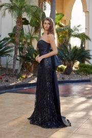 STRAPLESS GOWN FEATURING A RUCHED ACROSS TAFFETA BUSTLINE - Image 3