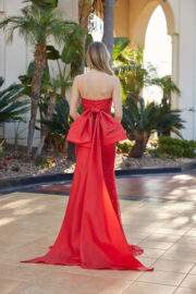 STRAPLESS GOWN FEATURING A RUCHED ACROSS TAFFETA BUSTLINE - Image 5
