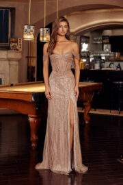 STUNNING FULL SEQUINED BEADED APPLIQUE V NECKILINE - Image 2