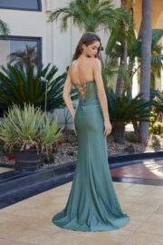 STRAPLESS SHINY STRETCH SATIN WEETHEART PLEATED BUSTLINE - Image 11