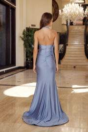 FITTED HALTER NECKLINE THIGH HIGH SLIT - Image 11