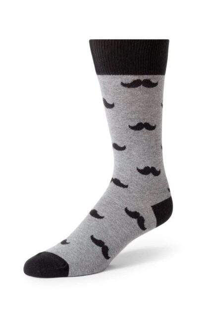 GREY MUSTACHE SOCKS
