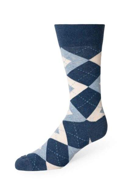 HEATHER NAVY ARGYLE SOCKS