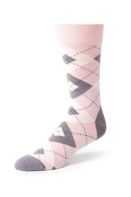 LIGHT PINK ARGYLE SOCKS