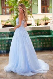 A-Line Sweetheart Neckline Dress with Floral Applique - Image 6