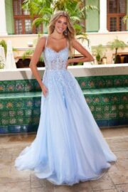A-Line Sweetheart Neckline Dress with Floral Applique - Image 7