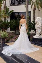 STRAPLESS MERMAID GOWN FLORAL LACE AND BEADED APPLIQUE - Image 2
