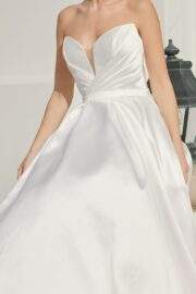 A LINE V CROSSOVER PLEATED BODICE SWEETHEART NECKLINE - Image 4
