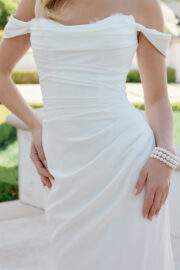 OFF SHOULDER SLEEVES SWEETHEART NECKLINE CHAPEL TRAIN - Image 3