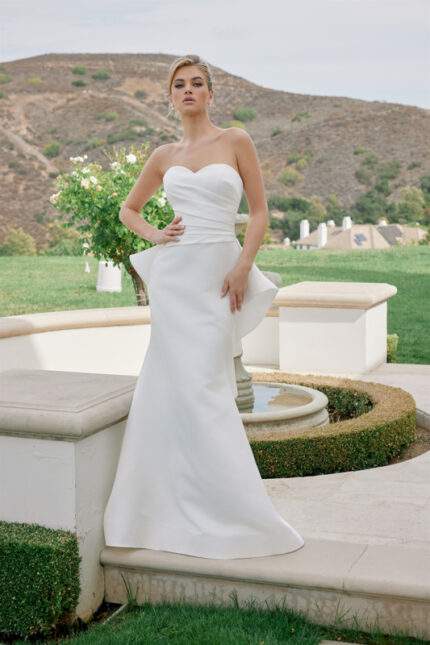 STRETCH SATIN STRAPLESS MERMAID SWEETHEART NECKLINE