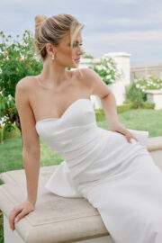 STRETCH SATIN STRAPLESS MERMAID SWEETHEART NECKLINE - Image 2